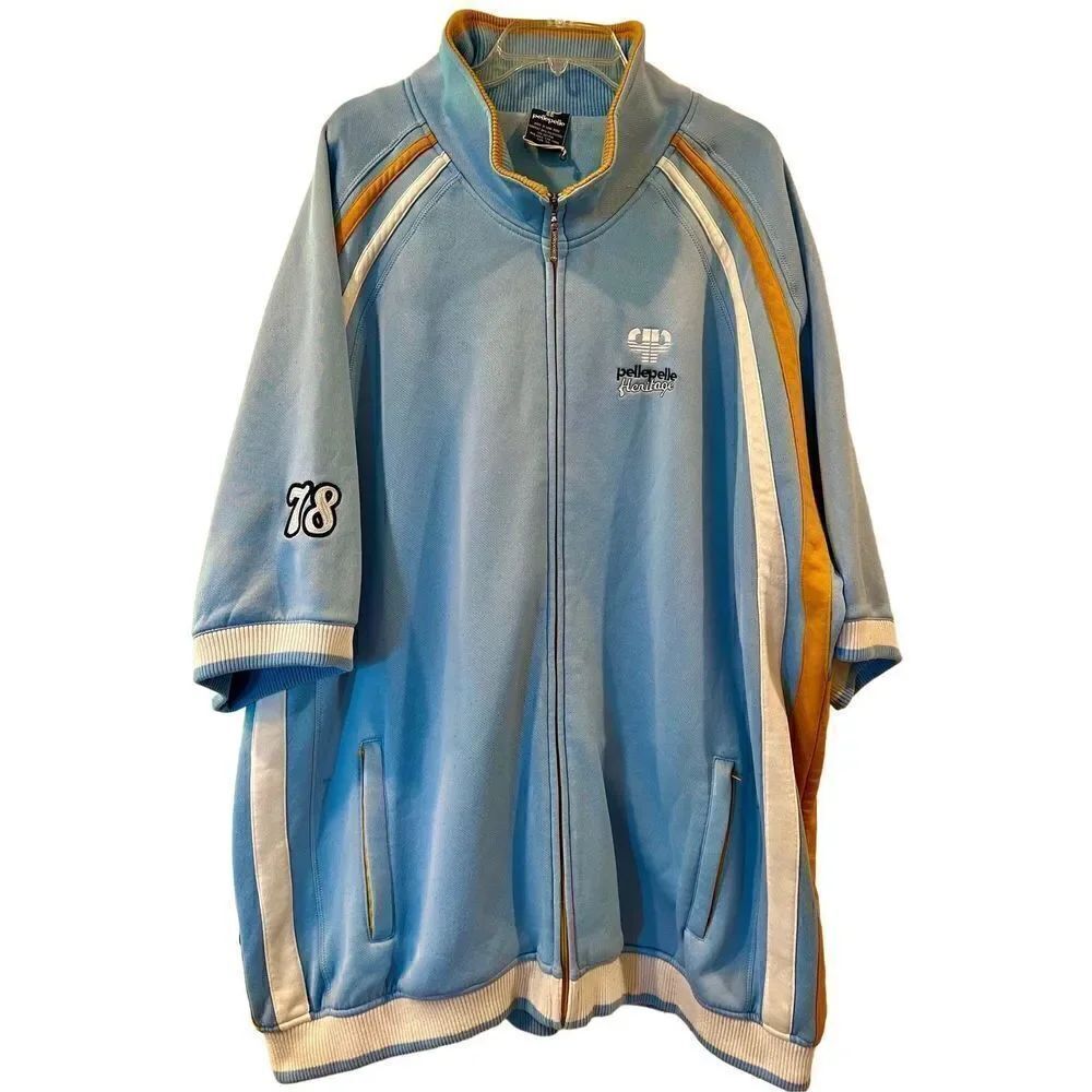 Pelle Pelle Classique Athletique Heritage Mens Zip Jacket Short Sleeve Sz 5XL